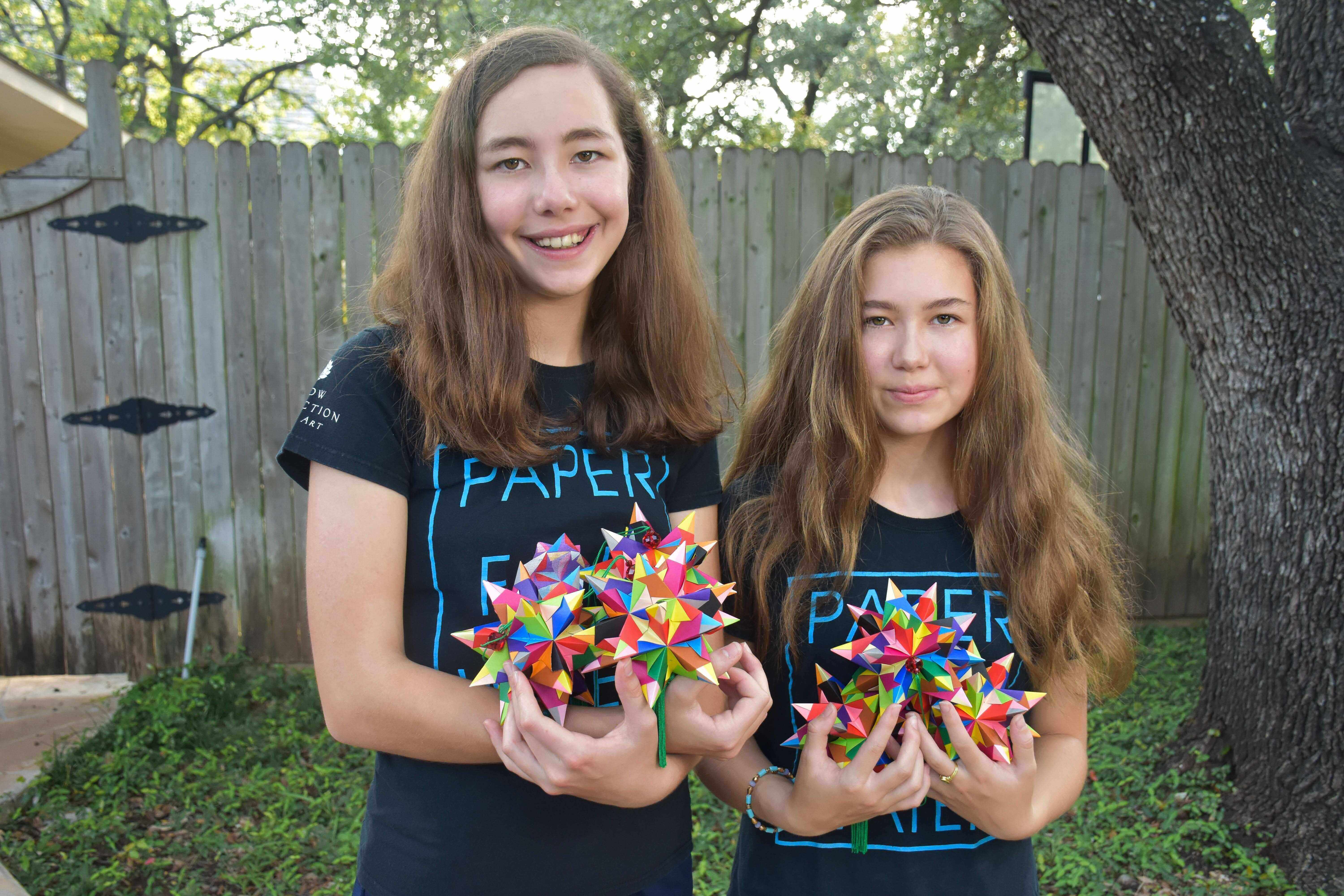 Katherine and Isabelle Adams, founders of Paper for Water, as young children